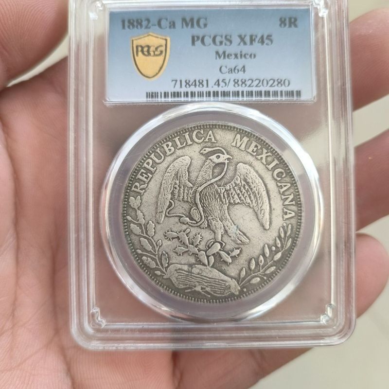 P Pcgs Grade Coins Mexico Eagle Yang Silver Dollar Silver Coins Box Coins Collection ของเก่า @ ¥%...