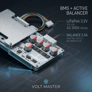 ในไทย BMS 4s 300a ต่อเนื่อง100a มี Active Balance 5.5a. ในตัว ใช้กับLiFePO4 3.2v(BMS+Activeในตัว)