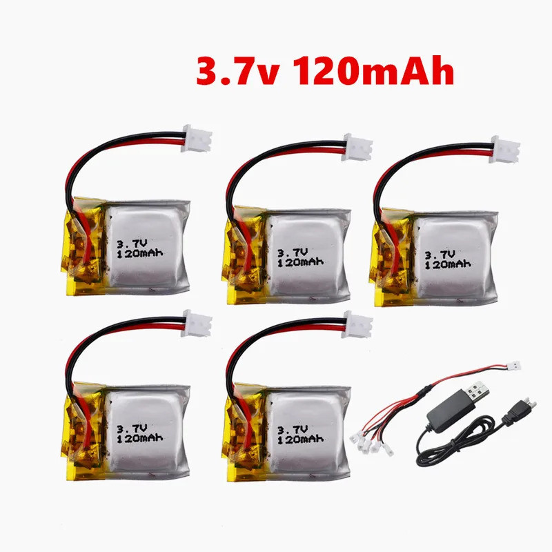 3.7V 120mAh แบตเตอรี่และเครื่องชาร์จสําหรับ Wltoys V272 V282 V292 สําหรับ Hubsan Q4 H111 Mini RC Qua