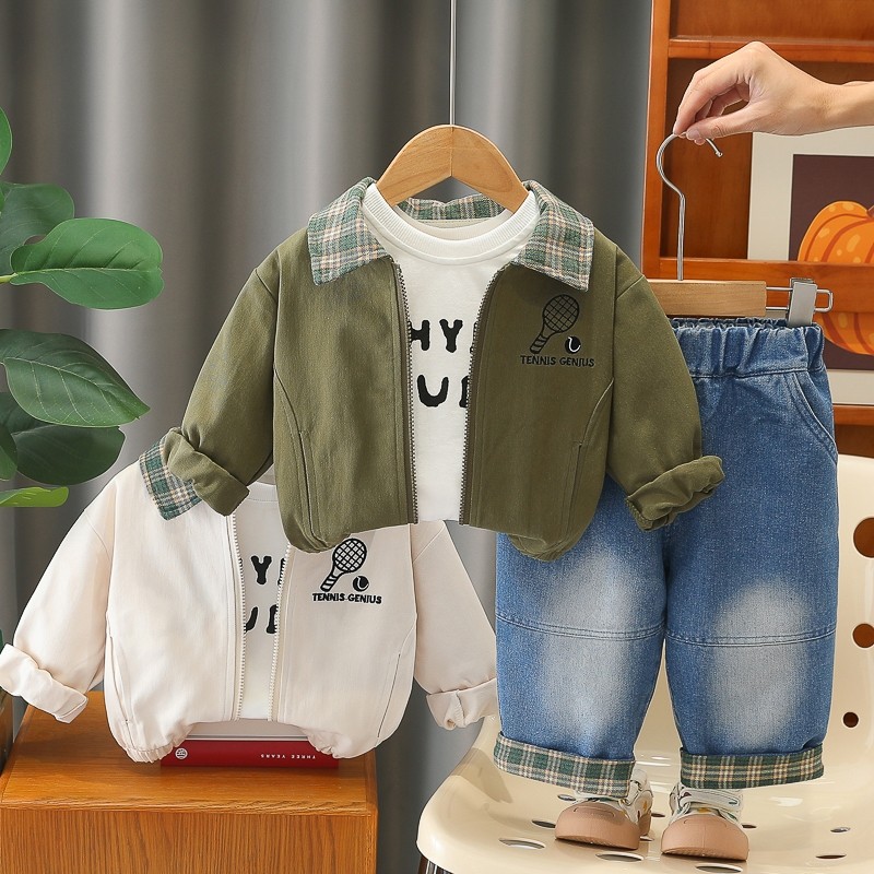 Premium 3in1 Boys Jacket Set Tennis Genius Jacket Set HYB T-Shirt Long Pants