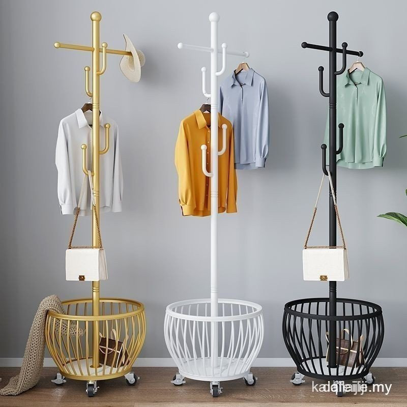 Coat Rack ไม้แขวนเสื้อชั้นแนวตั้งห้องนอนหรูหราแขวนในครัวเรือนห้องนั่งเล่นมือถือเสื้อผ้าชั้นวาง RC8P 