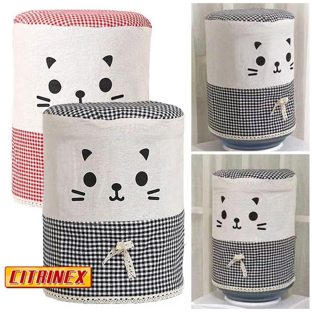 CITRINEX ฝาครอบตู้น้ํา 1 ชิ้น,ปลอกถังแบบใช้ซ้ําได้ลายแมว,ฝาครอบกันฝุ่นถังสากลเปิดด้านบนกันฝุ่น