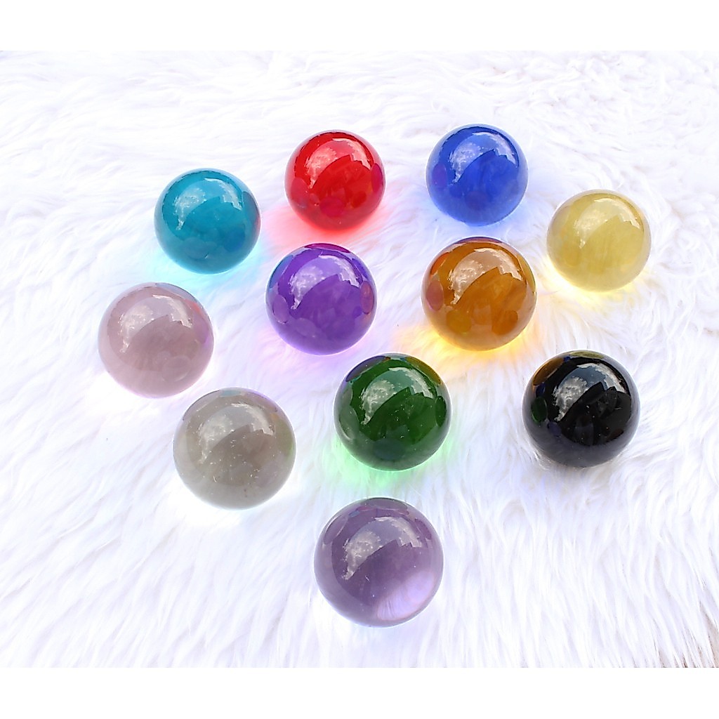 ลูกแก้วสี สีแท้ ขนาด 3 เซน ตกแต่ง เสริมดวง เสริมฮวงจุ้ย