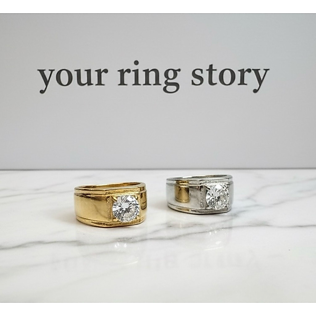 💍แหวนพลอยสแตนเลสยิงเลเซอร์ 18k💍