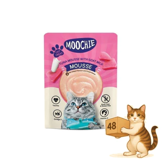 (ยกลัง 48 ซอง) Moochie มูชี่ อาหารเปียกแมว รวมสูตร ไม่เติมเกลือ หลายรส เปียกแมว ขนาด 70-85g