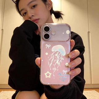 For iPhone เคสไอโฟน แมงกะพรุนสีสัน 11 12 13 14 15 16 17 PLUS B4PRO MAX X XS เปลือกที่เรียบง่าย MAX XR 7/8PLUS