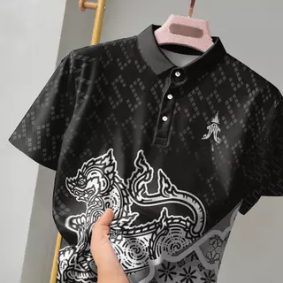 2569 รุ่นที่ระลึก เจ้าฟ้าพัชรากิติยาปา เสื้อโปโลชาย ลายไทยดํา เสื้อโปโลทํางาน ผ้าไมโครเกรด เสื้อโปโลชาย ชุดแต่งงานสีดํา 30