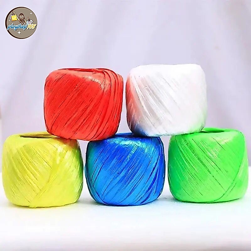 เชือกฟางเส้นใหญ่ ม้วนใหญ่ หนา (หลากหลายส) เชือกฟาง ปอฟาง