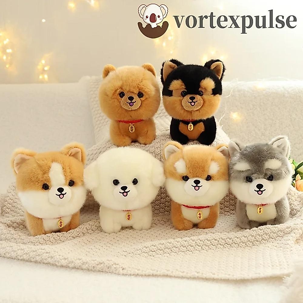 VORTEXPULSE Adorbale Furry Plush Corgi Dog, Shiba Inu Plush Fluffy Dog Plush Toy, Kawaii ตุ๊กตาสัตว์ตุ๊กตาการ์ตูน Fluffy Puppy Soft Doll ของเล่นเด็ก