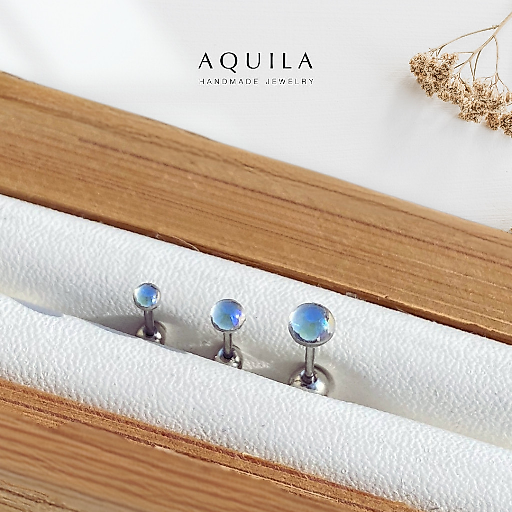 Aurora • ต่างหูเงินแท้ S925 จิวหู316L มินิมอล