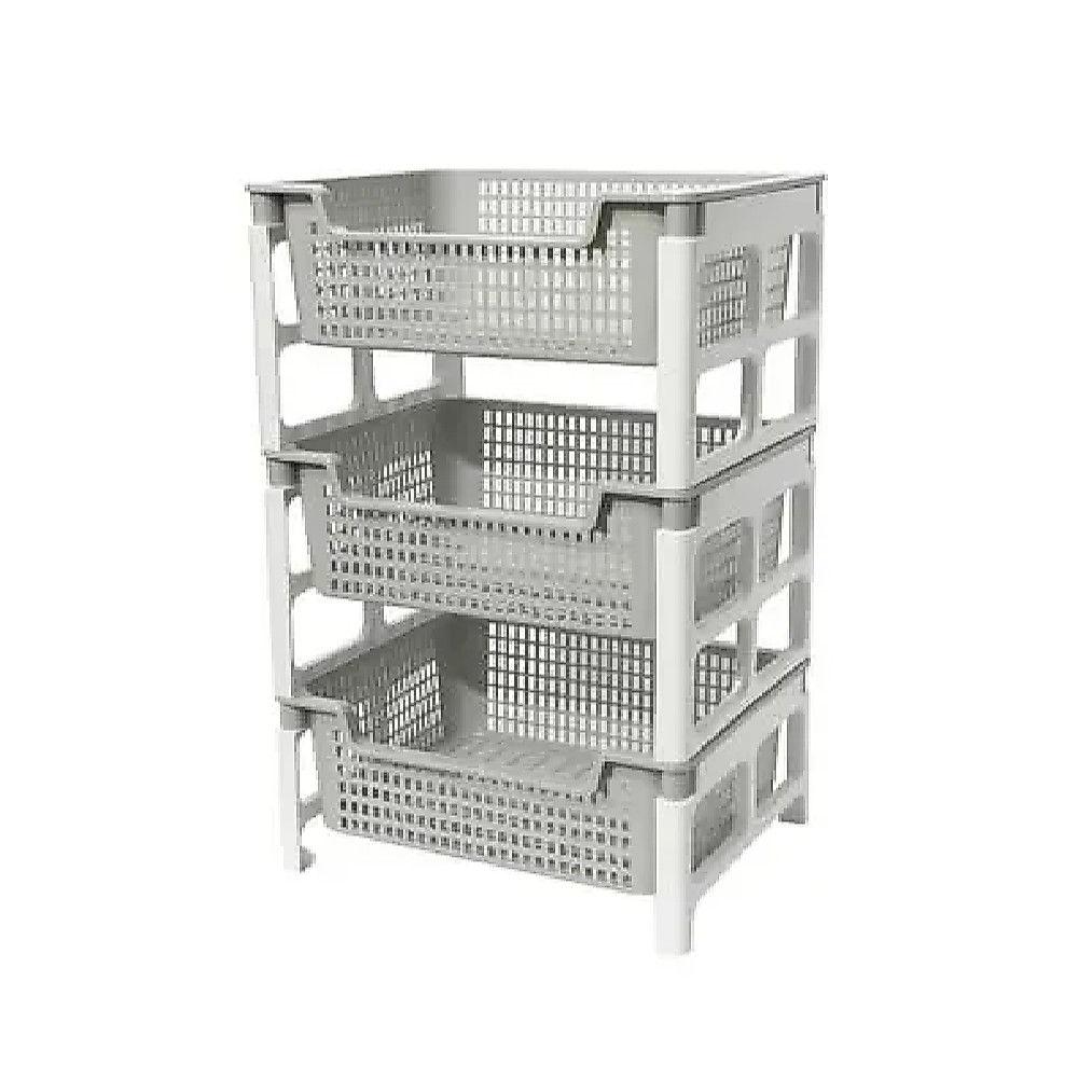 OTTO ชั้นวางของพลาสติก GIANT SHELF ชั้นวางของอเนกประสงค์ จัตุรัส 3 ชั้น สีใส