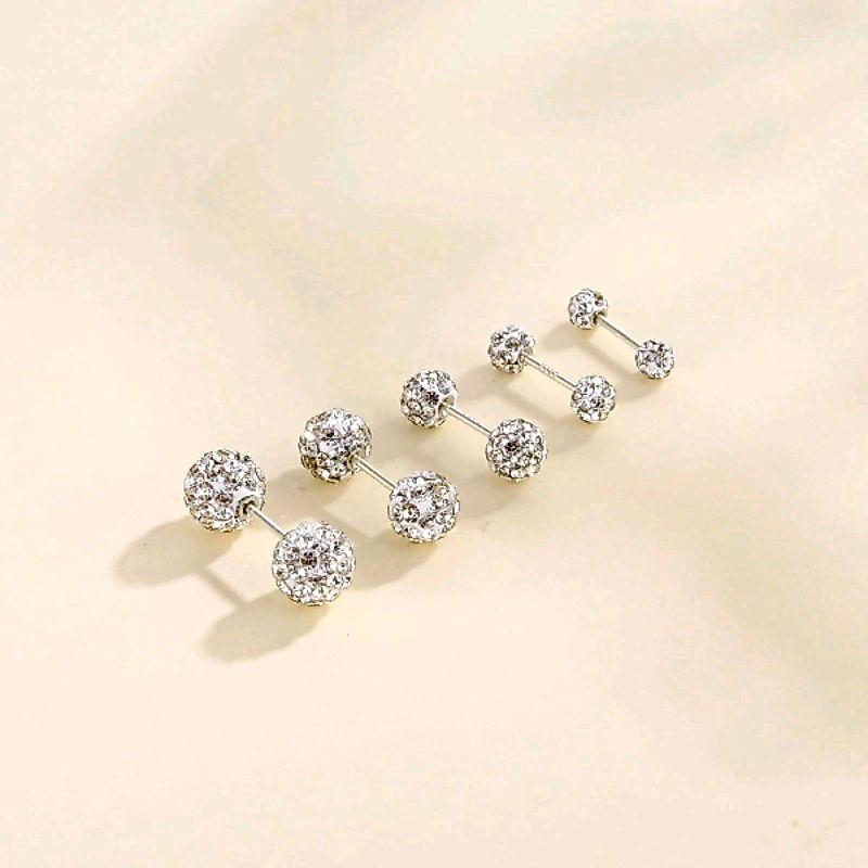 จิวหูก้าน 0.8 mm เพชรล้อม 2 ด้าน ราคา 1 คู่