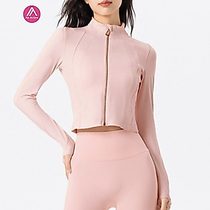 AirActive Yoga Sports Jacket Long Sleeves Zip Crop Top Slim Fit