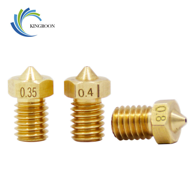 V5 V6 Nozzle 0.2 0.25 0.3mm 0.35 0.4mm 0.5 0.6 0.8 1.0 Part Copper 1.75mm Filament M6 Threaded Brass
