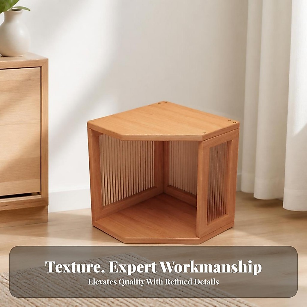Smooth Edgewood Corner Storage Shelf Desktop Bookshelf Multifunctional Corner Desktop Shelf ประหยัดพ
