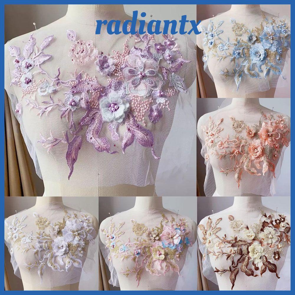 RADIANTX แพทช์เย็บปักถักร้อยปักเลื่อม, เย็บปักถักร้อยเลื่อม DIY ปักดอกไม้แพทช์, สติกเกอร์เย็บปะติดปะต่อกันเลื่อมแพทช์ชุด