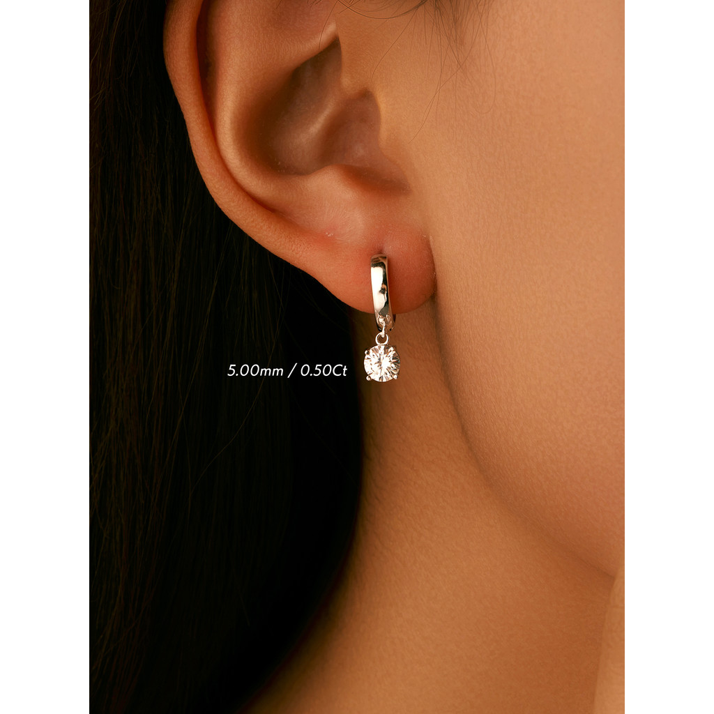 MODIAN MODIAN Moissanite 1 กะรัตต่างหูหญิง S925 เงินสเตอร์ลิง Super กระพริบหรูหราสมาร์ทจี้ต่างหู