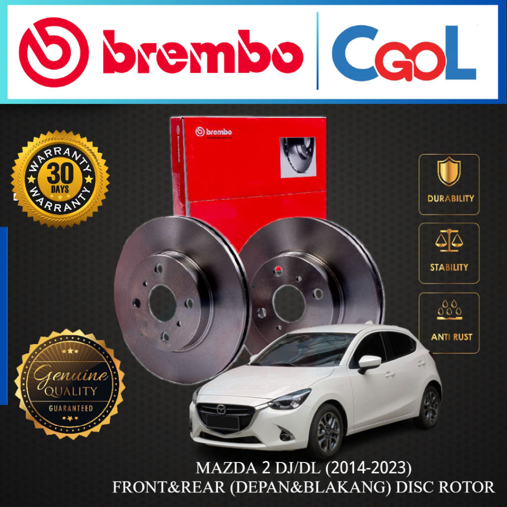 MAZDA 2 DJ / DL (2014-2023) ดิสก์เบรกหน้าและหลัง BREMBO