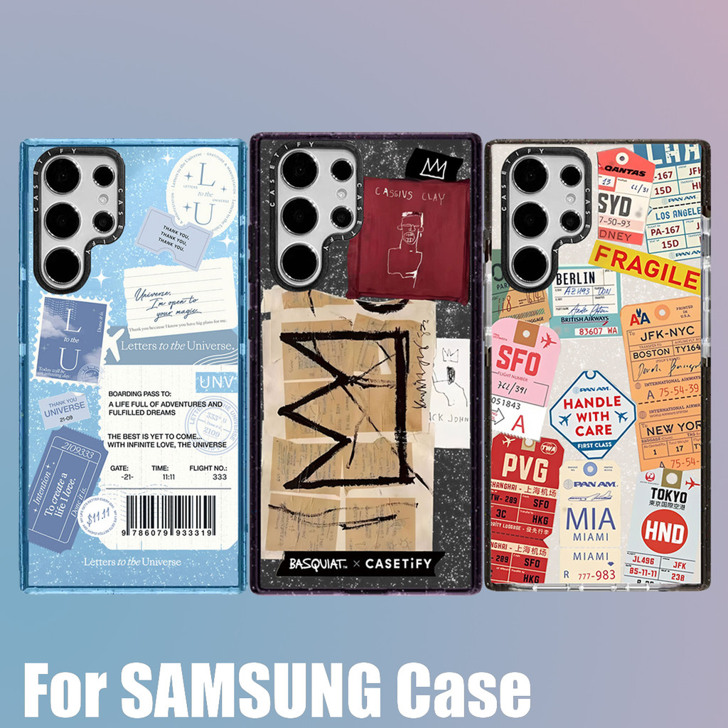 Air Ticket Series-Glitterเคสโทรศัพท์TPU Samsung Galaxy S25Ultraใช้งานร่วมกับS24 PlusกรณีS23US22 Ultr