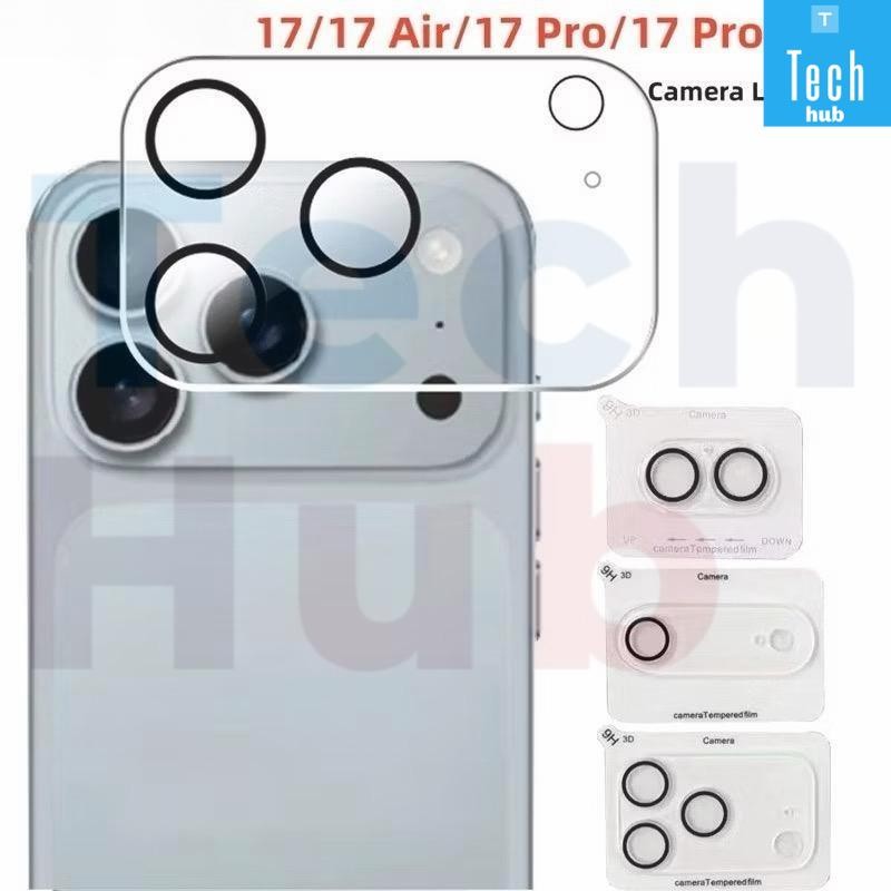 ฟิล์มกระจกเลนส์กล้องใส 3D สําหรับ lPhone 17 16 Pro Max เลนส์กล้องฟิล์มป้องกันหน้าจอสําหรับ 16 Plus 1