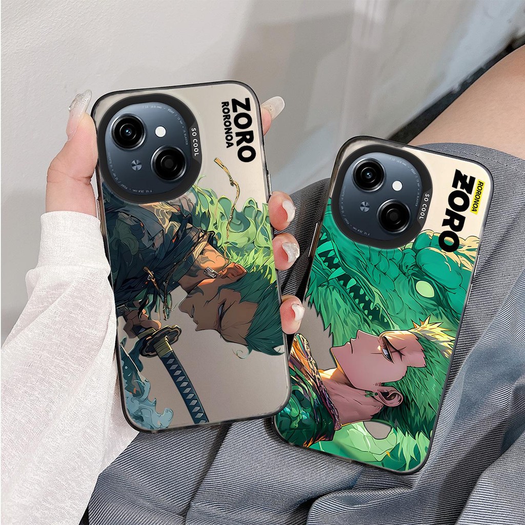 Matte Solid IMD สีเคสโทรศัพท์สําหรับ Tecno Spark G0 1 Tecno Spark G0 2025 One Piece Zoro Hard เคสโทร