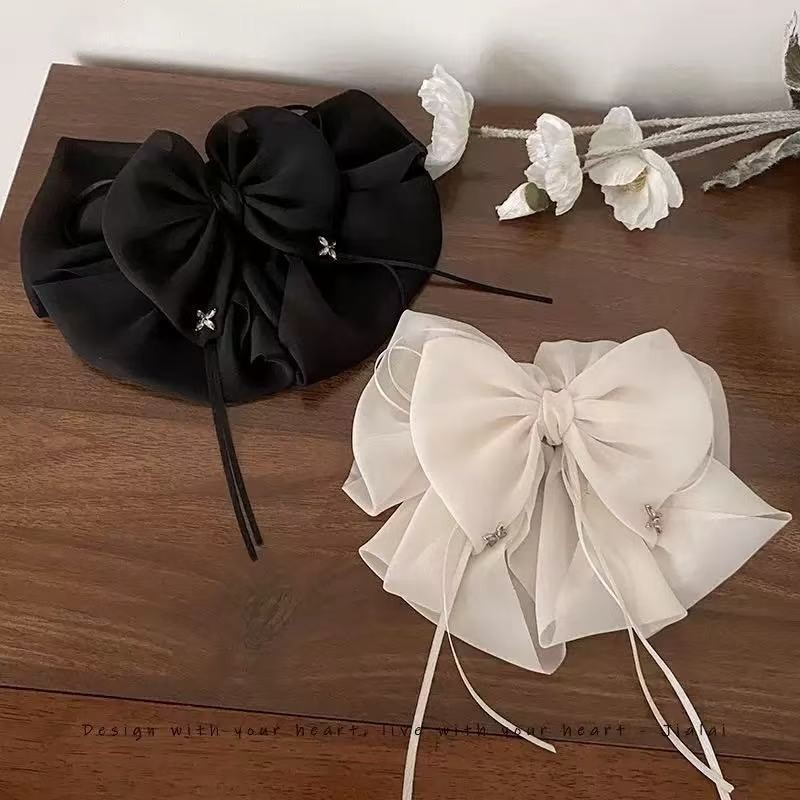 กิ๊บติดผมโบว์ย้อนยุค แบบคลิปตาข่ายคว้า