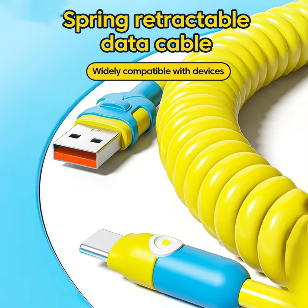 Twitch 100W รถฤดูใบไม้ผลิประเภท C ถึง Type C สําหรับโทรศัพท์มือถือ 100W Fast Charging USB A ถึง Type C สาย 1.2M