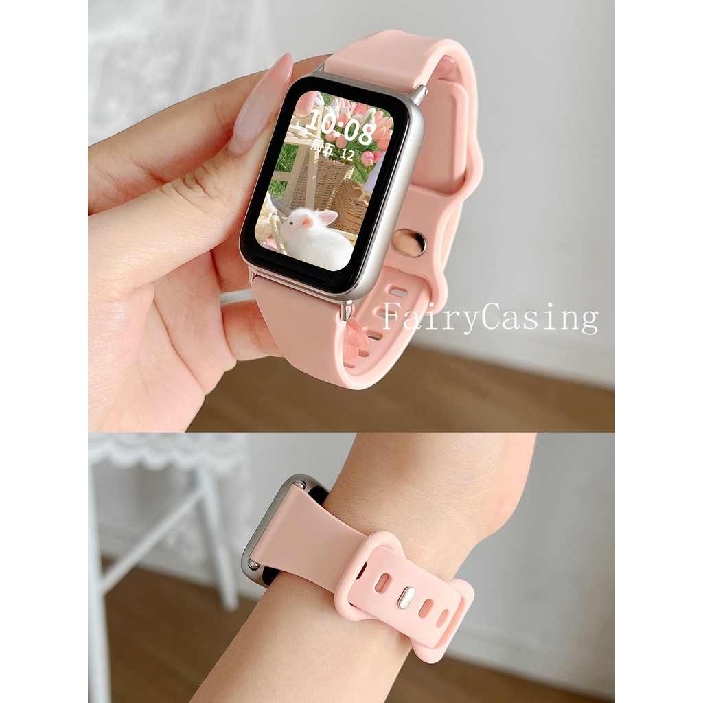 สายรัดซิลิโคนอ่อนนุ่มสําหรับนาฬิกา Huawei Fit3 Fit 4/4 Pro สร้อยข้อมือแบบถอดเปลี่ยนได้สบายสําหรับนาฬิกา Huawei Fit2 อุปกรณ์เสริม