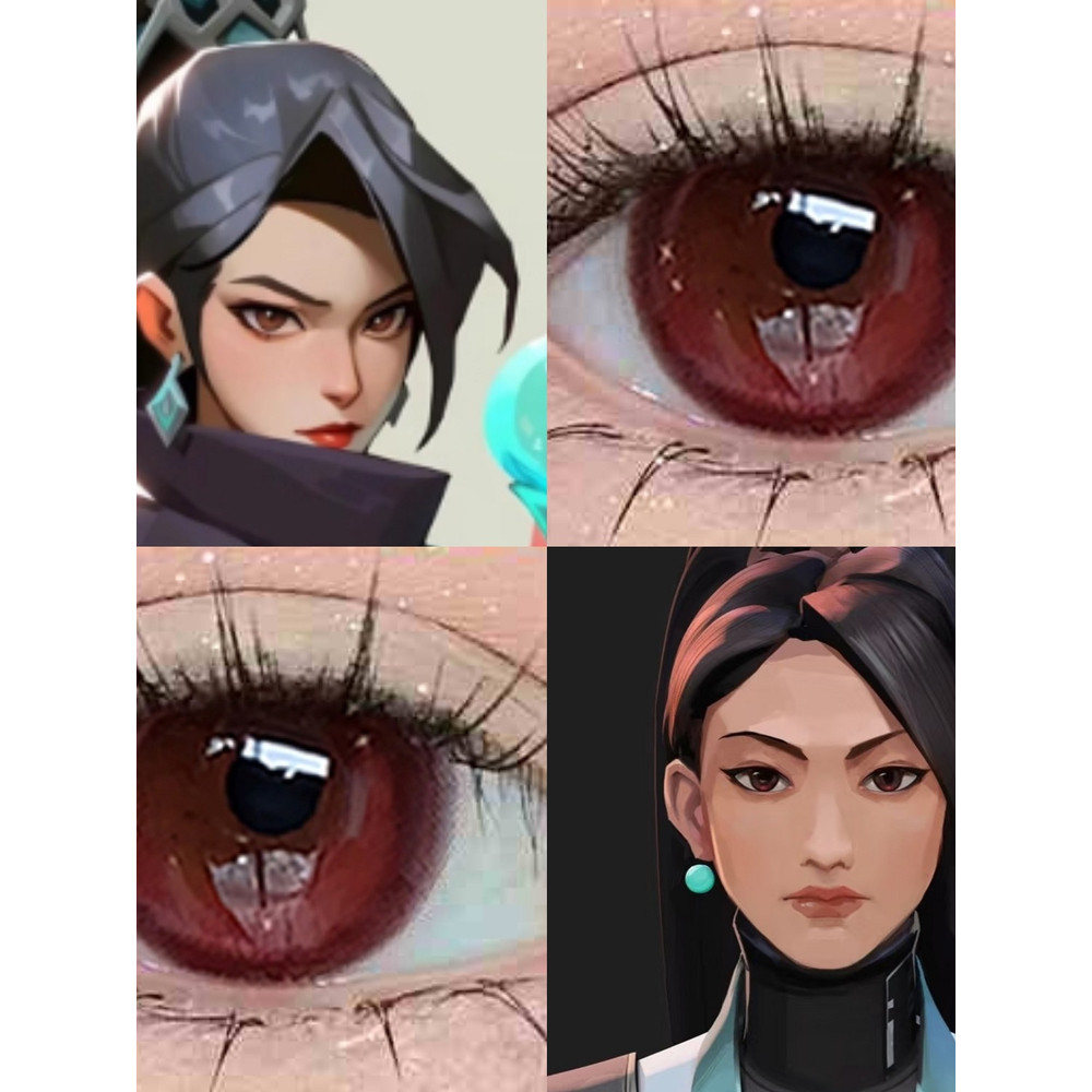 คอนแทคเลนส์สีดำ เลนส์กล้อง คอนแทคเลนส์แบบครึ่งวงกลมสีแดง สำหรับคอสเพลย์ Sage Wei Lingying จาก JYP En