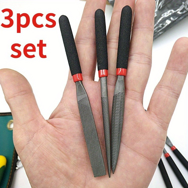 รุ่นมินิไฟล์ขนาดเล็กชุดพลาสติกที่ทําด้วยมือสร้างไฟล์ทนทาน118มิลลิเมตรครึ่งวงกลมเต็มหัวรอบสามชิ้นชุดไ