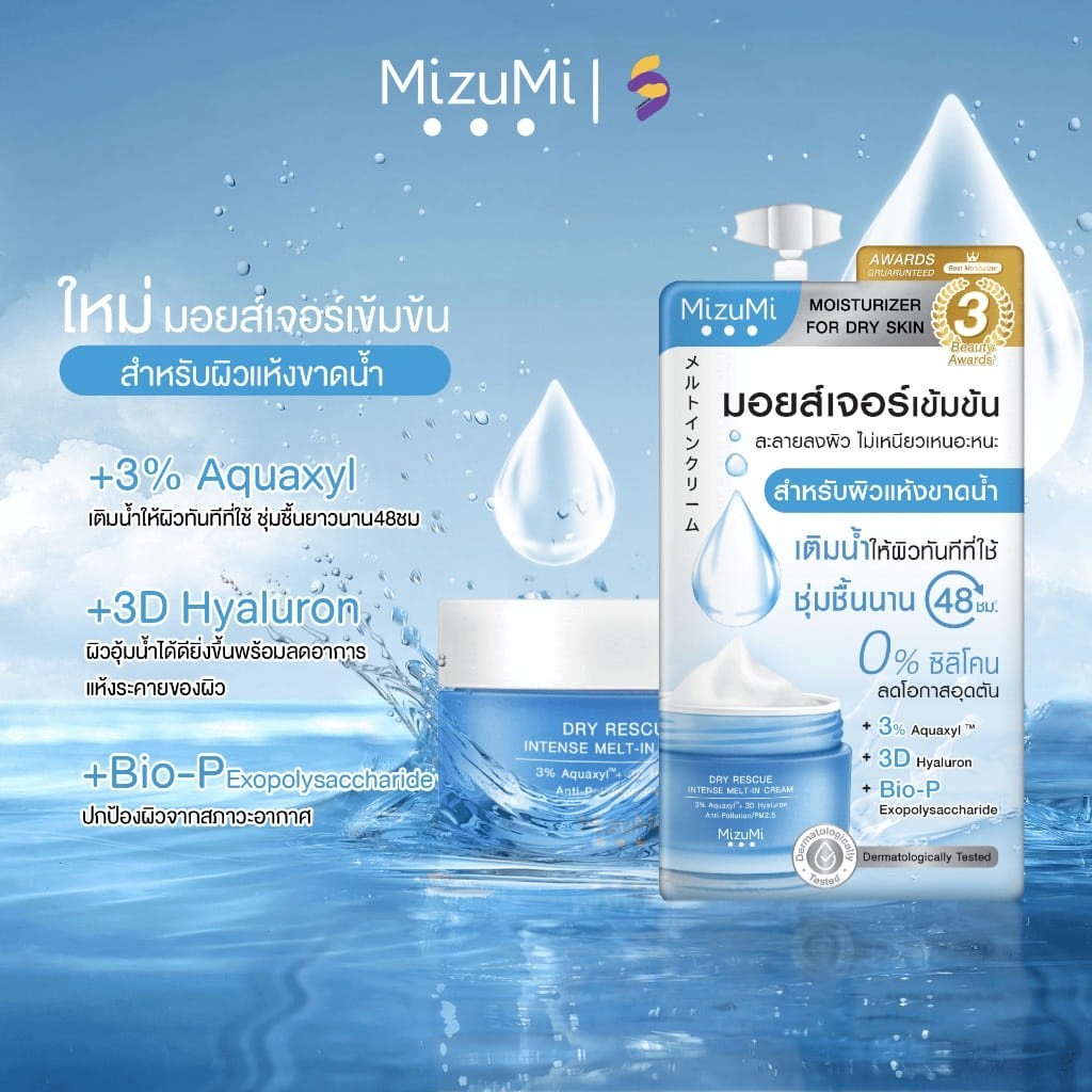Mizumi cica & dry rescue แบบกล่อง [1 ซอง] [6 กรัม/ซอง] มอยส์เจอร์์ไรเซอร์ เพิ่มความชุ่มชื้นให้ผิว ปลอบประโลมผิว - รูปที่ 4
