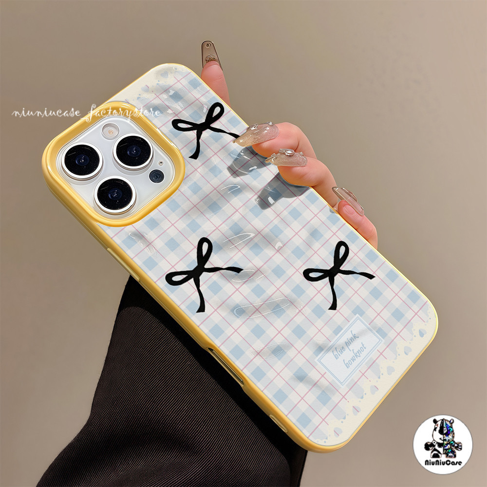For iPhone 16 15 14 13 12 11 Pro Max X XR XS Max 16 15 14 7 8 Plus เคส เคสไอโฟน13 โบว์ลายตาราง เคสไอโฟนสวยๆ Soft Case ราคา ถูกที่สุด ดีลบีเคเค แกลเลอรีภาพที่ 7