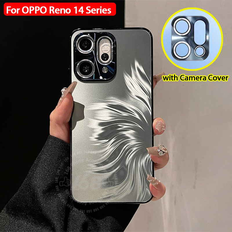 เคส OPPO Reno 14 13 5G เคส OPPO Reno 14 13 Pro Case เคสออโรราริ้วรอยกันกระแทกกันกระแทกพร้อมฟิล์มป้องกันเลนส์กล้องหรูหราด้านแข็งฝ้าความรู้สึกฝาครอบโทรศัพท์