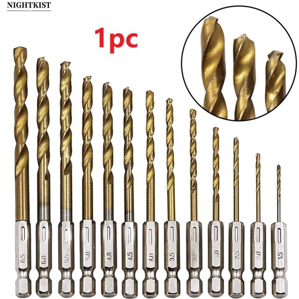 Professional Grade Titanium Coated Drill Bit Set HSS Hex Shank 1 5mm to 6 5mm