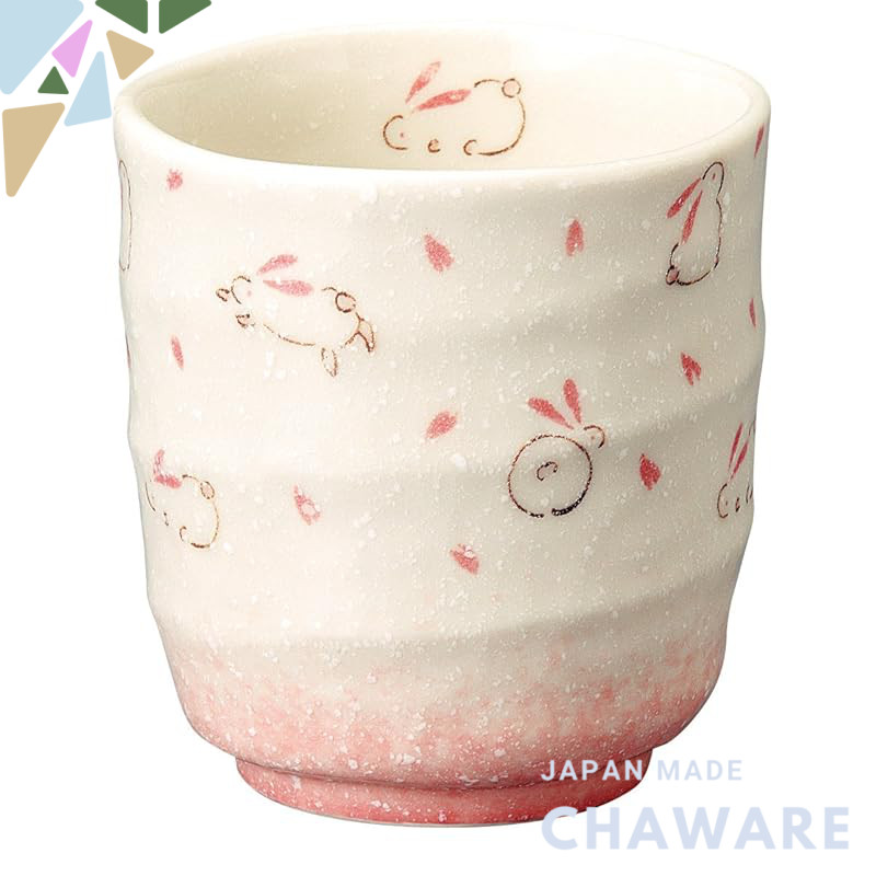 【made in japan】
Sōhōyama Sushi Tea Cup with Hopping Rabbit Design, Pink, Dimensions: φ8.5x9cm, Perfe