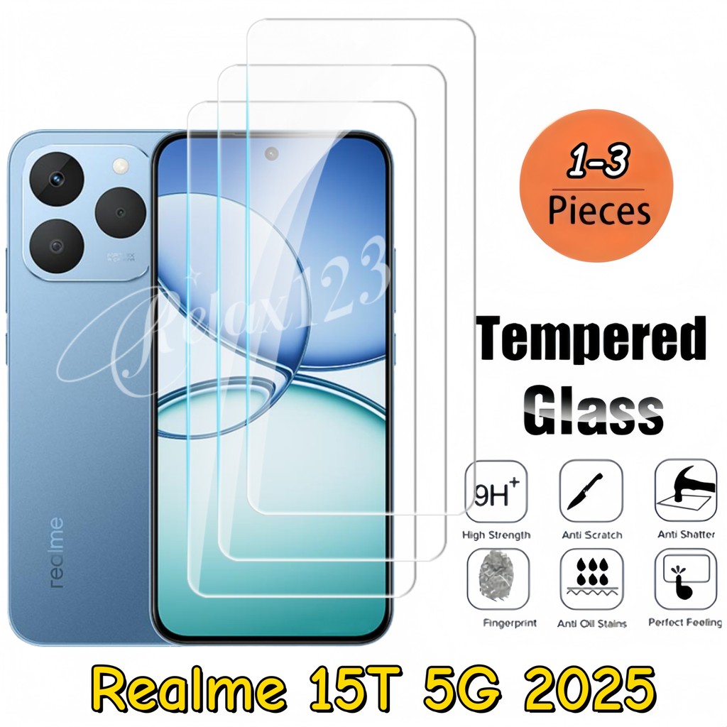 สําหรับRealme 15T 5G 2025 3PCSกระจกนิรภัยสําหรับRealme 15 15T Realme15T Realme 15 T 15Trealme 4G 5GกระจกนิรภัยHDฟิล์มป้องกันแก้ว9Hความแข็งโปร่งใสทั้งหมด