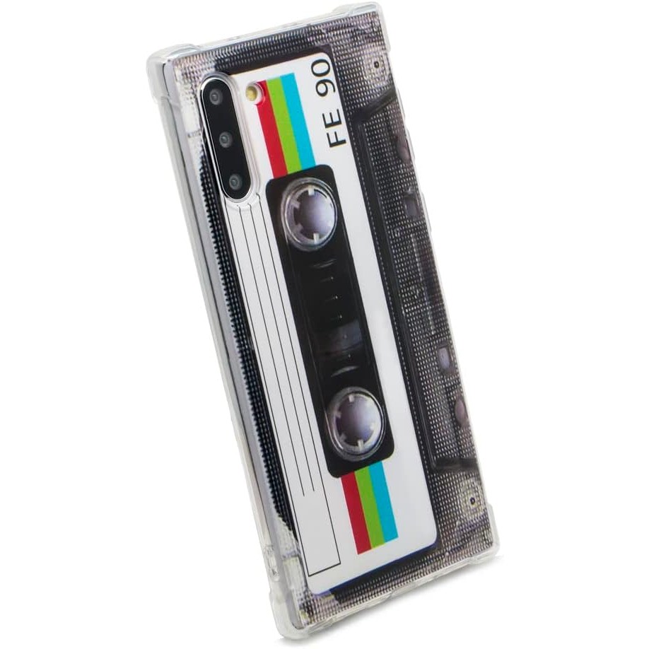 FAteam สําหรับ Galaxy Note 10, พร้อมมุมเสริม TPU Soft กันชน Retro Cassette Tape Case ใช้งานร่วมกับ S