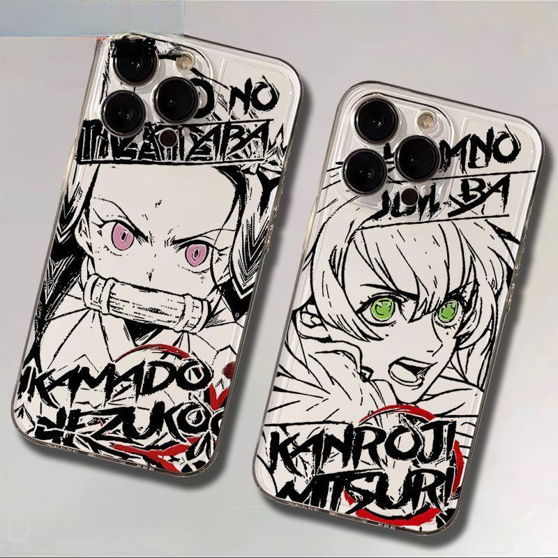 Reluke Soft Line Ganlu Temple Mili Nezuko เคสใสเหมาะสําหรับ iPhone 16 Pro Max/15/14 Pro Max/13 Pro M