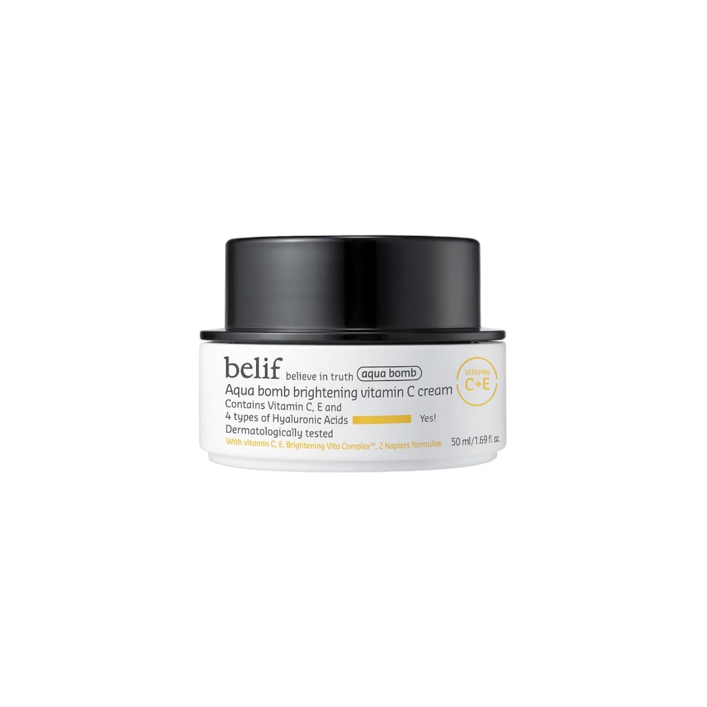 Belif Aqua Bomb Vitamin C Face Cream Moisturizer, ผสมกรดไฮยาลูโรนิก, วิตามินซี & วิตามินอี, ไฮเดรชั่