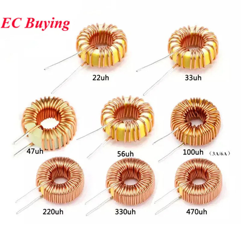 5 ชิ้น/ล็อต Toroid Core Inductor 3A 6A Winding Magnetic Induction 22uH 33uH 47uH 56uH 100uH 220uH 33