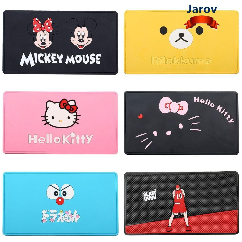 JAROV แผ่นกันลื่นในรถยนต์, แผ่นรองแดชบอร์ดมิกกี้เมาส์กันลื่น, แผ่นรองโทรศัพท์มือถือในรถยนต์ซิลิโคนอเนกประสงค์แบบนุ่มสําหรับคอนโซลกลาง