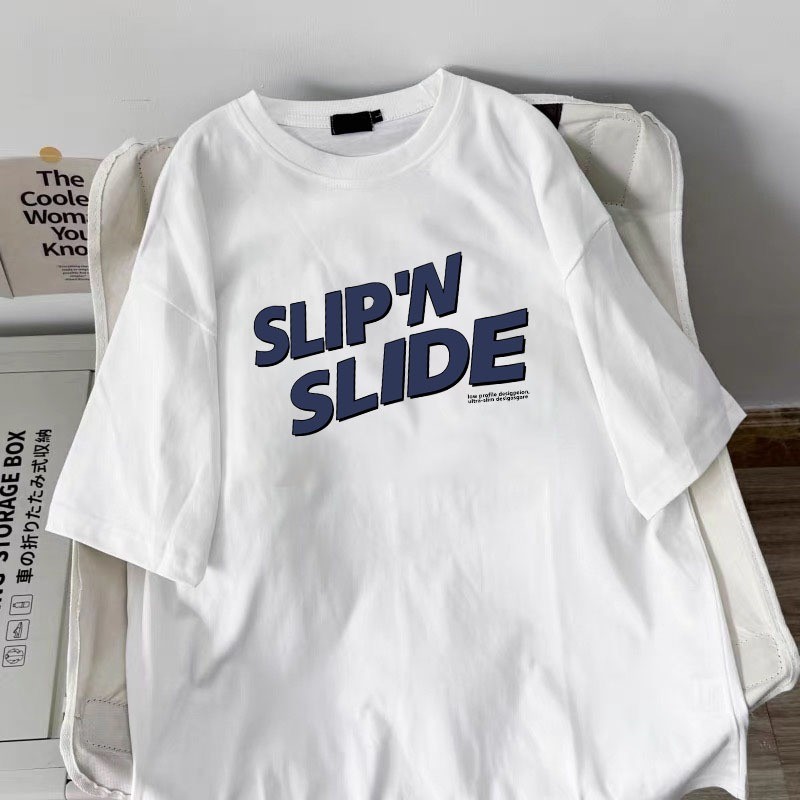 Letter Print Korean Style!Baju T Oversize Cotton 100% Cetakan Huruf Aesthetic Y2K Vibes (Sayz S-5XL)