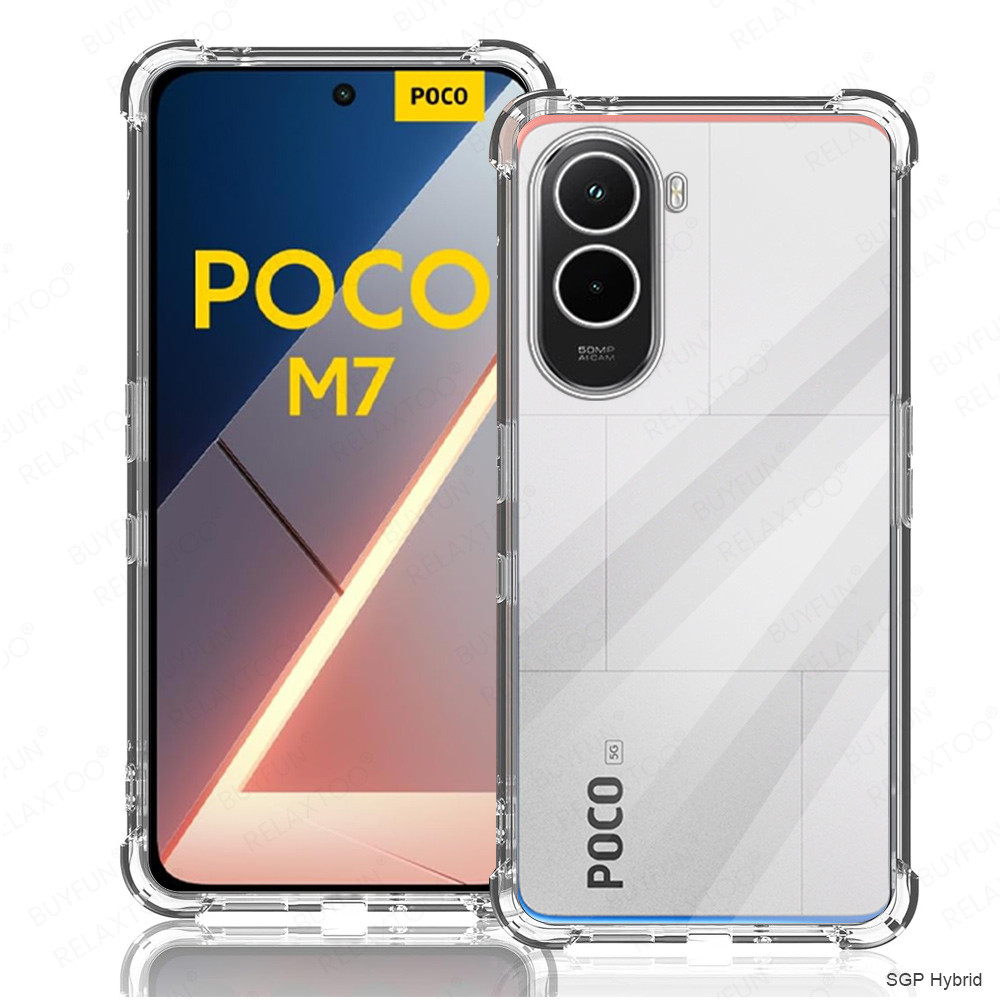 ซิลิโคนกันกระแทกสําหรับ Xiaomi POCO M7 4G Global Case เลนส์ป้องกัน Shell POCOM7 Little M 7 Global 20