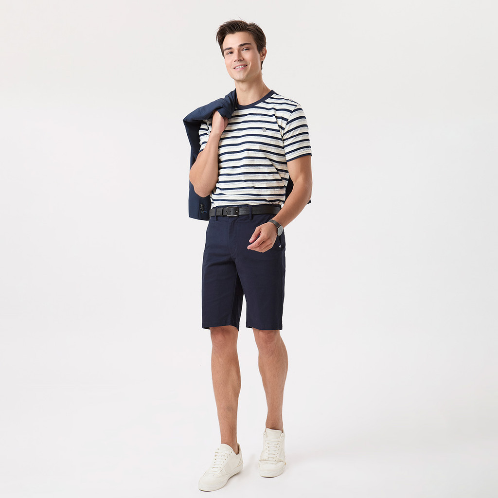 LTD เสื้อยืดแขนสั้น ผู้ชาย สีกรมท่า | T-shirt | 00971 - รูปที่ 4