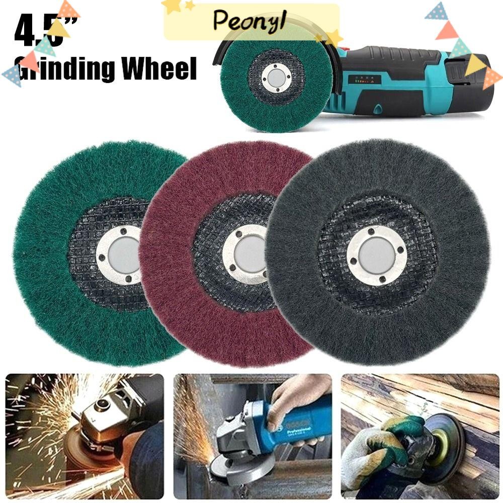 PEONY Flap Polishing Wheel, 4.5" 115mm Scouring Pad Non-Woven Grinding Wheel, Durable Nylon Fiber Fl