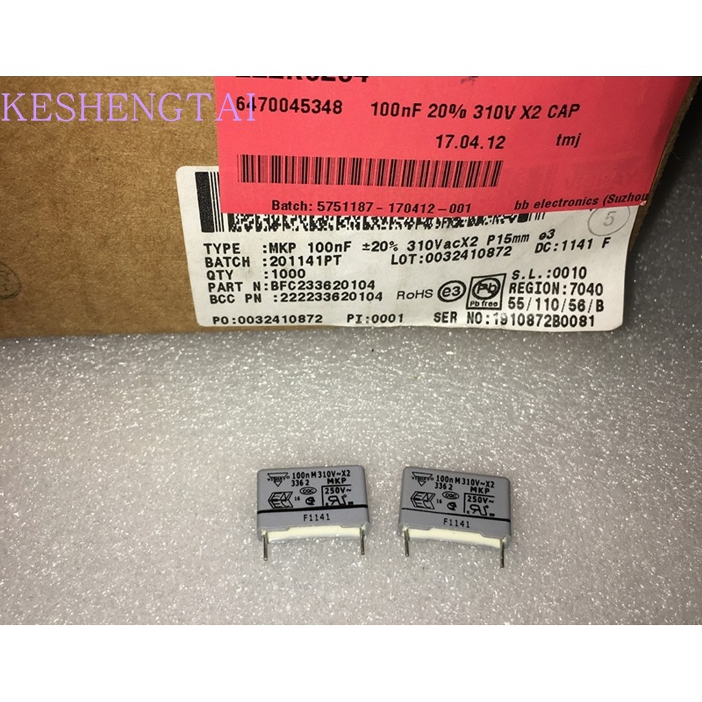 บีเอฟซี233620104 คาปาซิเตอร์นิรภัย X2 310v0.1 uF 100nf VISHAY MKP3362