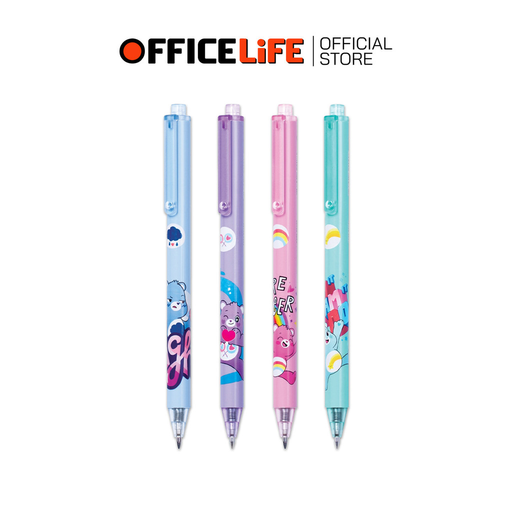 Quantum (ควอนตั้ม) ปากกาเจล รุ่น CB01, CB02 แบบกด ขนาด 0.5mm หมึกน้ำเงิน CARE BEARS แคร์แบร์ ลิขสิทธ