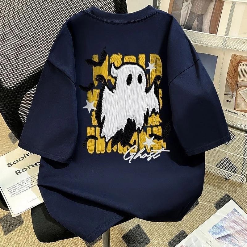 T42.SHOP🌸สื้อยืด oversize เสื้อแฟชั่น เกาหลี สตรีท ใส่สบาย โคตรนุ่ม ผ้าคอตตอน100% ลาย "Ghost"