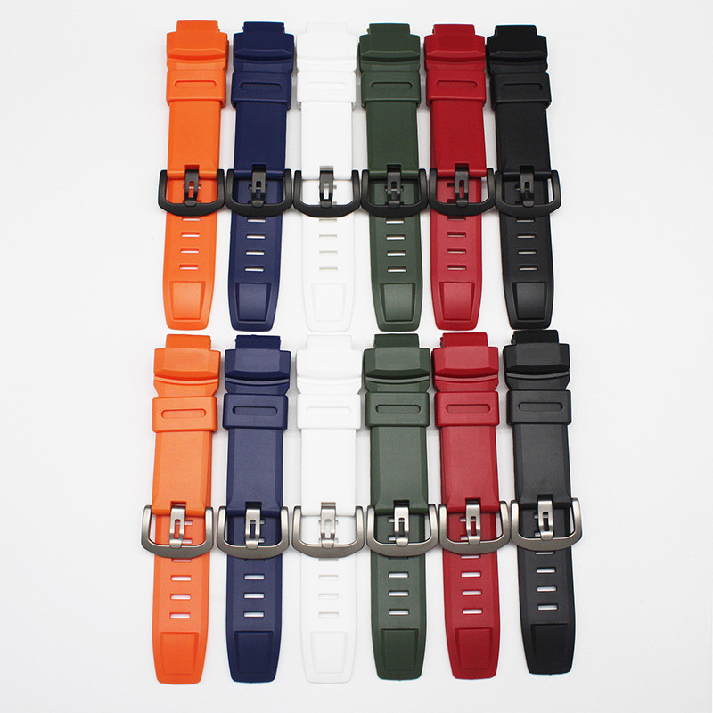 替换PRG550/260 prg280 prw3500树脂手表带表链黑扣/银扣