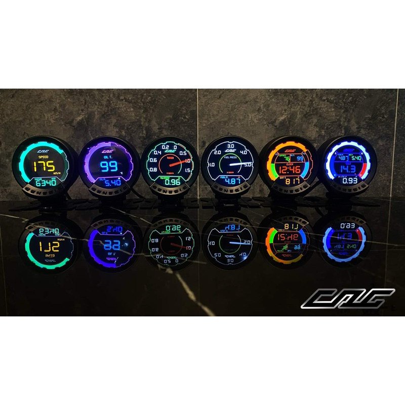 ชุดเกจวัด 4 ตัว Cag Genesis Led แท้ ระบบ Obd2 จอวัดค่า เกจวัดบูชไฟฟ้า ความร้อน อุณหภมิ น้ำมัน แรงดัน